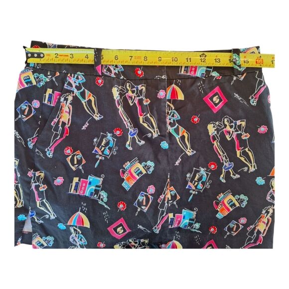 ATTYRE NY Colorful Skort 8P Black with Brite Multi Retro Fun City Ladies Print - Picture 4 of 16